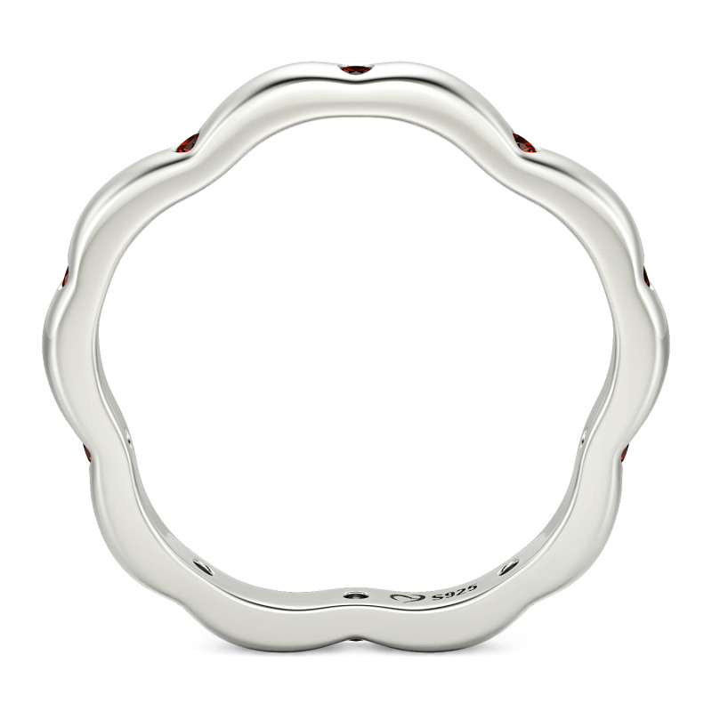 Jeulia Custom Sakura Petal Contour Round Cut Womens Ring