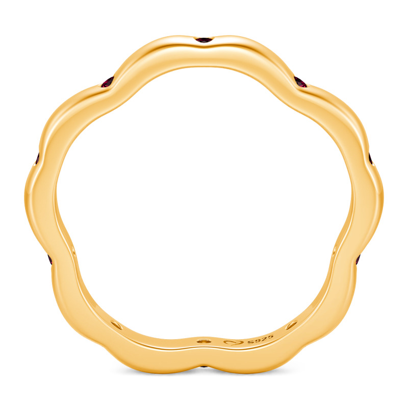 Jeulia Custom Sakura Petal Contour Round Cut Womens Ring