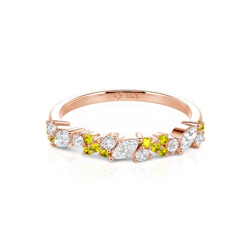 Jeulia Cluster Custom Half Eternity Band for Women