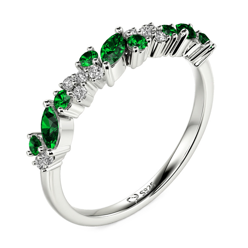 Jeulia Cluster Custom Half Eternity Band for Women