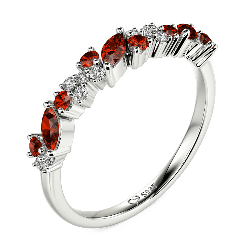 Jeulia Cluster Custom Half Eternity Band for Women