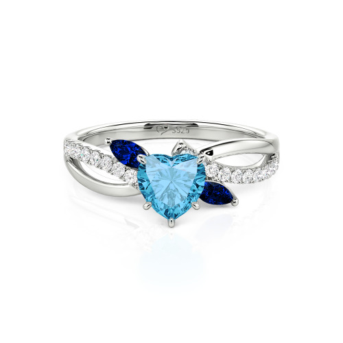 Jeulia Custom Heart Engagement Ring Leaf Design Twist