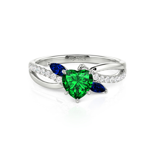 Jeulia Custom Heart Engagement Ring Leaf Design Twist