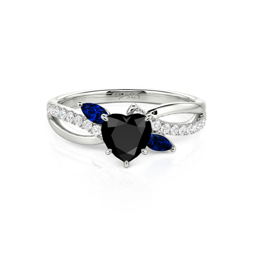 Jeulia Custom Heart Engagement Ring Leaf Design Twist