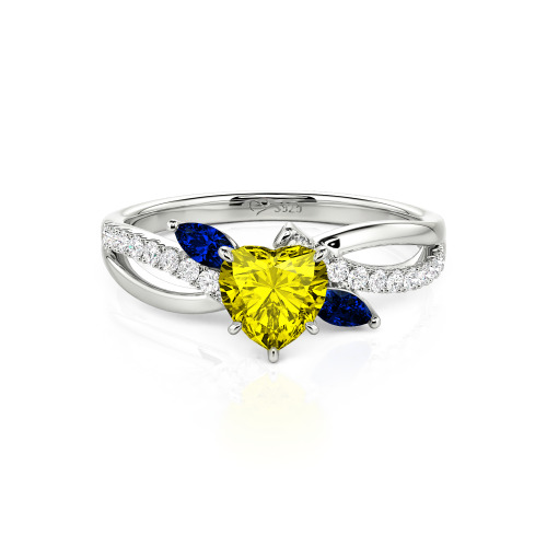 Jeulia Custom Heart Engagement Ring Leaf Design Twist