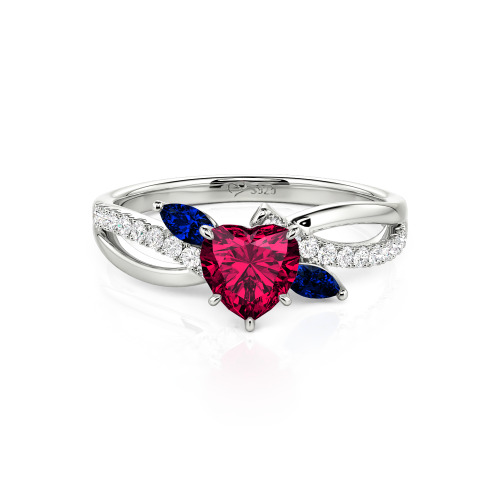Jeulia Custom Heart Engagement Ring Leaf Design Twist