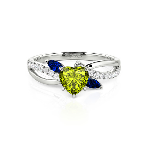 Jeulia Custom Heart Engagement Ring Leaf Design Twist
