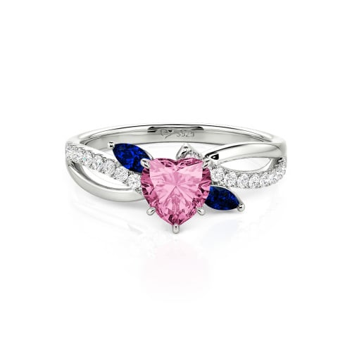 Jeulia Custom Heart Engagement Ring Leaf Design Twist