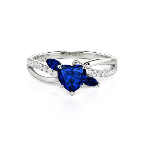 Jeulia Custom Heart Engagement Ring Leaf Design Twist