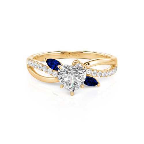 Jeulia Custom Heart Engagement Ring Leaf Design Twist