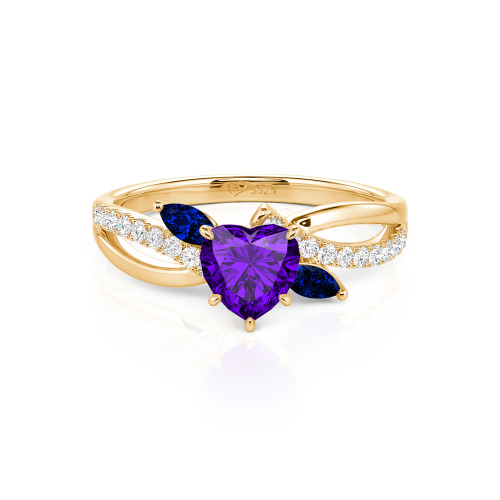 Jeulia Custom Heart Engagement Ring Leaf Design Twist