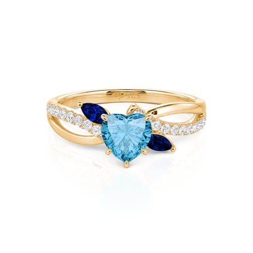 Jeulia Custom Heart Engagement Ring Leaf Design Twist