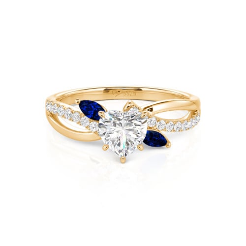 Jeulia Custom Heart Engagement Ring Leaf Design Twist