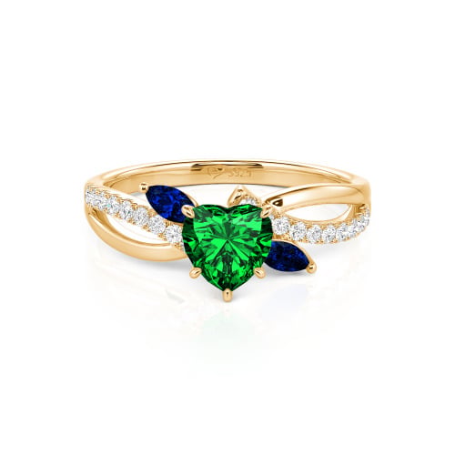 Jeulia Custom Heart Engagement Ring Leaf Design Twist