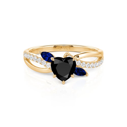 Jeulia Custom Heart Engagement Ring Leaf Design Twist