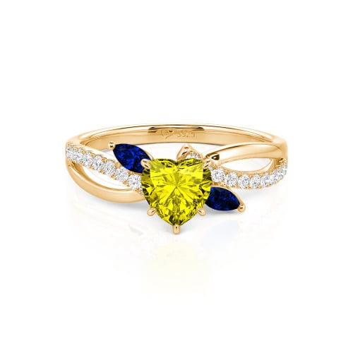 Jeulia Custom Heart Engagement Ring Leaf Design Twist