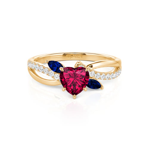 Jeulia Custom Heart Engagement Ring Leaf Design Twist