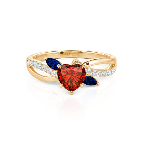 Jeulia Custom Heart Engagement Ring Leaf Design Twist