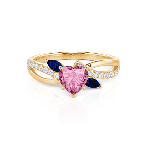 Jeulia Custom Heart Engagement Ring Leaf Design Twist