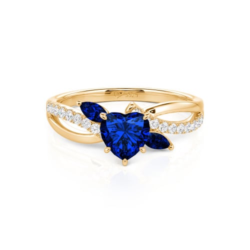 Jeulia Custom Heart Engagement Ring Leaf Design Twist