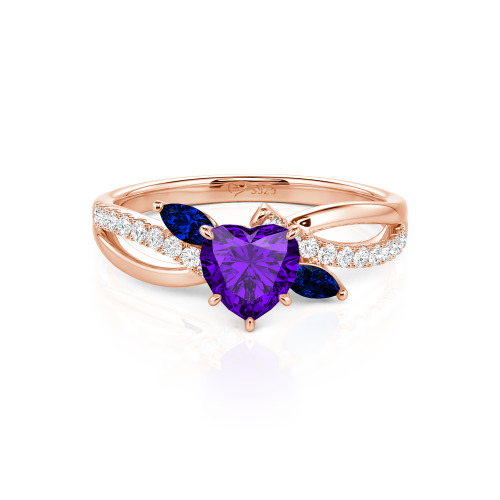 Jeulia Custom Heart Engagement Ring Leaf Design Twist