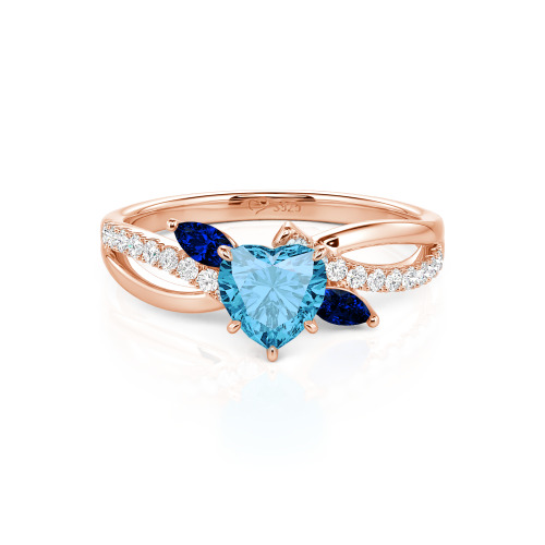 Jeulia Custom Heart Engagement Ring Leaf Design Twist