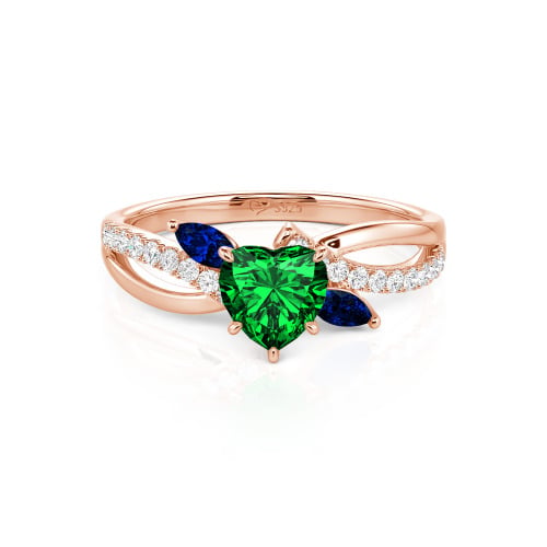 Jeulia Custom Heart Engagement Ring Leaf Design Twist