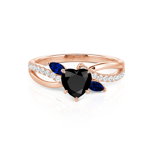 Jeulia Custom Heart Engagement Ring Leaf Design Twist