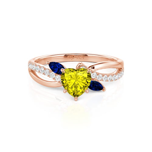 Jeulia Custom Heart Engagement Ring Leaf Design Twist