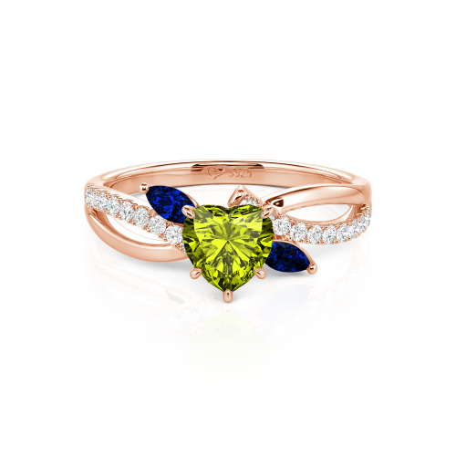 Jeulia Custom Heart Engagement Ring Leaf Design Twist