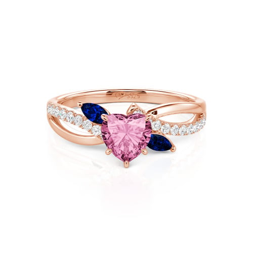 Jeulia Custom Heart Engagement Ring Leaf Design Twist