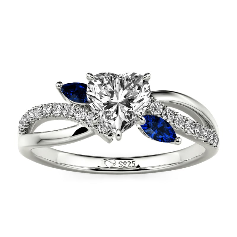 Jeulia Custom Heart Engagement Ring Leaf Design Twist