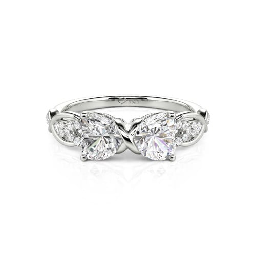 Jeulia Custom Double Heart Infinity Ring Sterling Silver