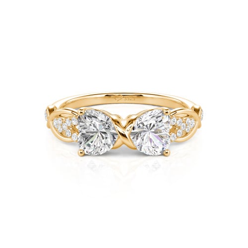 Jeulia Custom Double Heart Infinity Ring Sterling Silver
