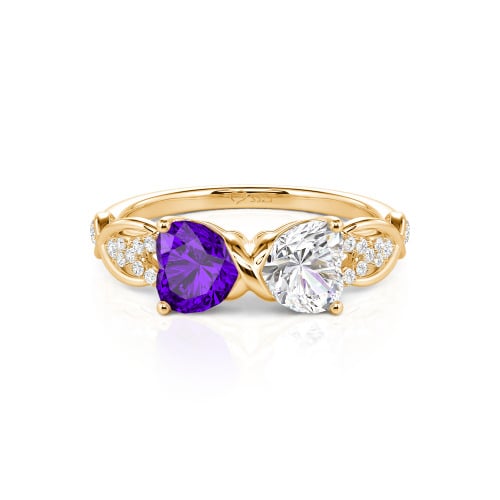 Jeulia Custom Double Heart Infinity Ring Sterling Silver