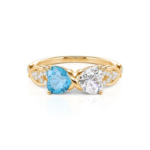 Jeulia Custom Double Heart Infinity Ring Sterling Silver
