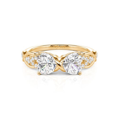 Jeulia Custom Double Heart Infinity Ring Sterling Silver