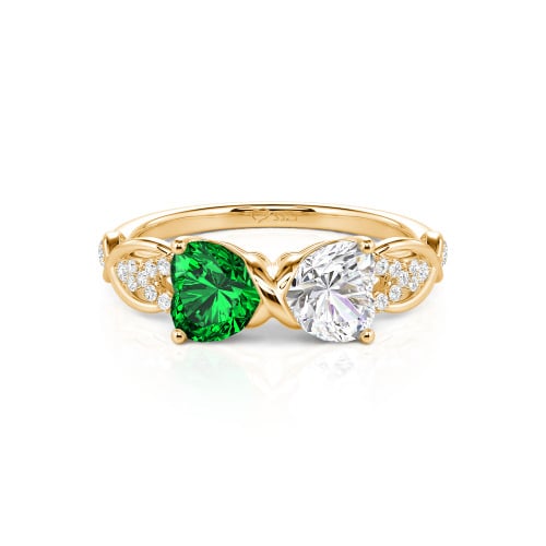 Jeulia Custom Double Heart Infinity Ring Sterling Silver