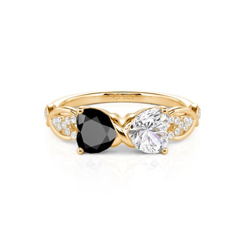 Jeulia Custom Double Heart Infinity Ring Sterling Silver