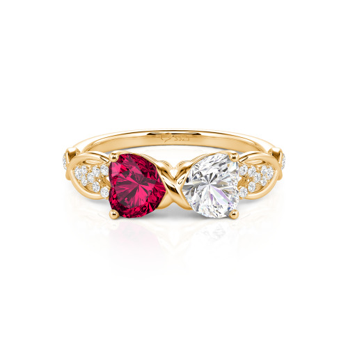 Jeulia Custom Double Heart Infinity Ring Sterling Silver