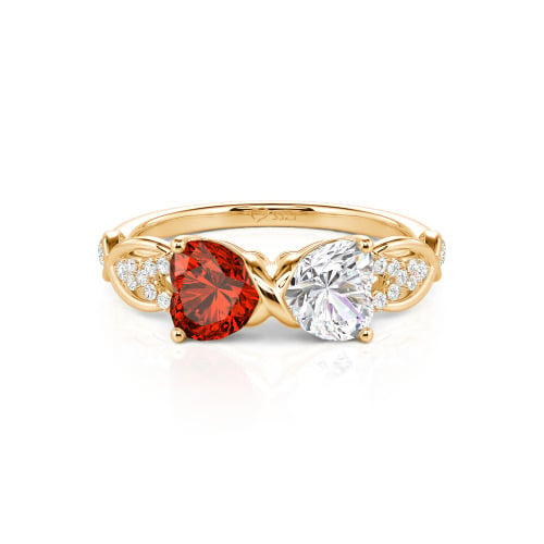 Jeulia Custom Double Heart Infinity Ring Sterling Silver