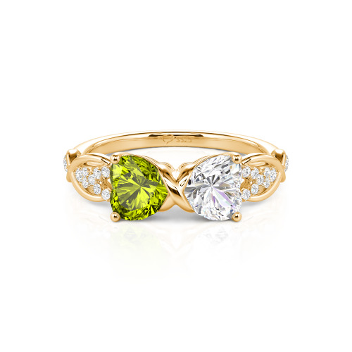 Jeulia Custom Double Heart Infinity Ring Sterling Silver