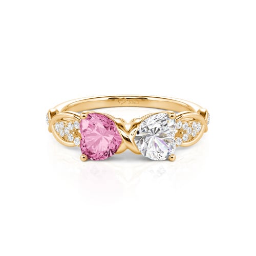 Jeulia Custom Double Heart Infinity Ring Sterling Silver