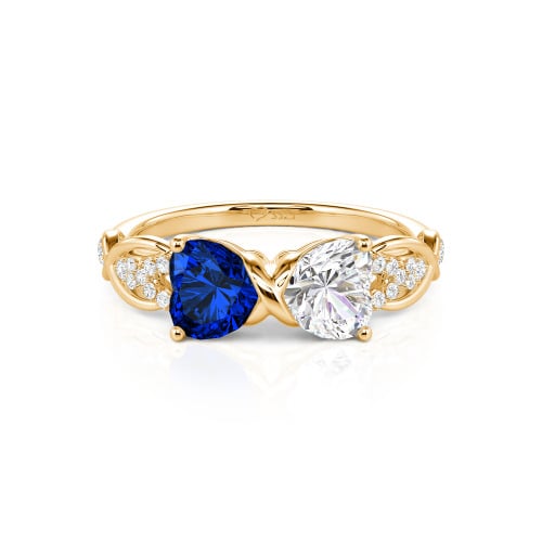 Jeulia Custom Double Heart Infinity Ring Sterling Silver