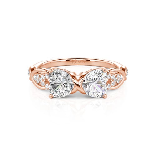 Jeulia Custom Double Heart Infinity Ring Sterling Silver