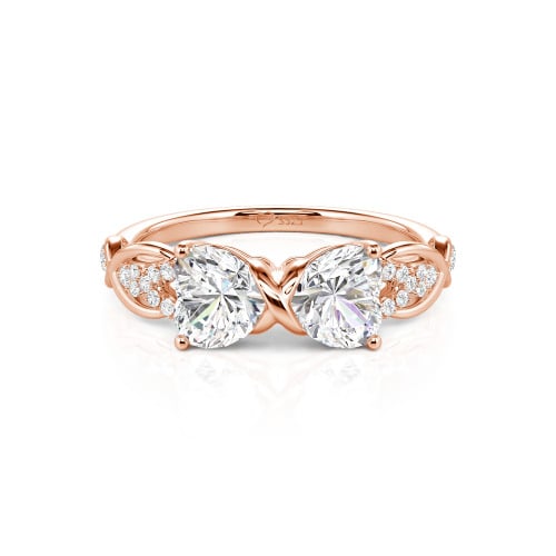 Jeulia Custom Double Heart Infinity Ring Sterling Silver
