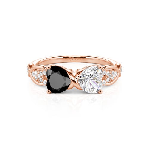 Jeulia Custom Double Heart Infinity Ring Sterling Silver