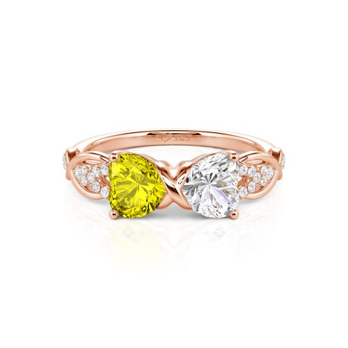 Jeulia Custom Double Heart Infinity Ring Sterling Silver