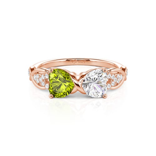 Jeulia Custom Double Heart Infinity Ring Sterling Silver