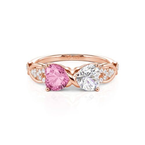 Jeulia Custom Double Heart Infinity Ring Sterling Silver